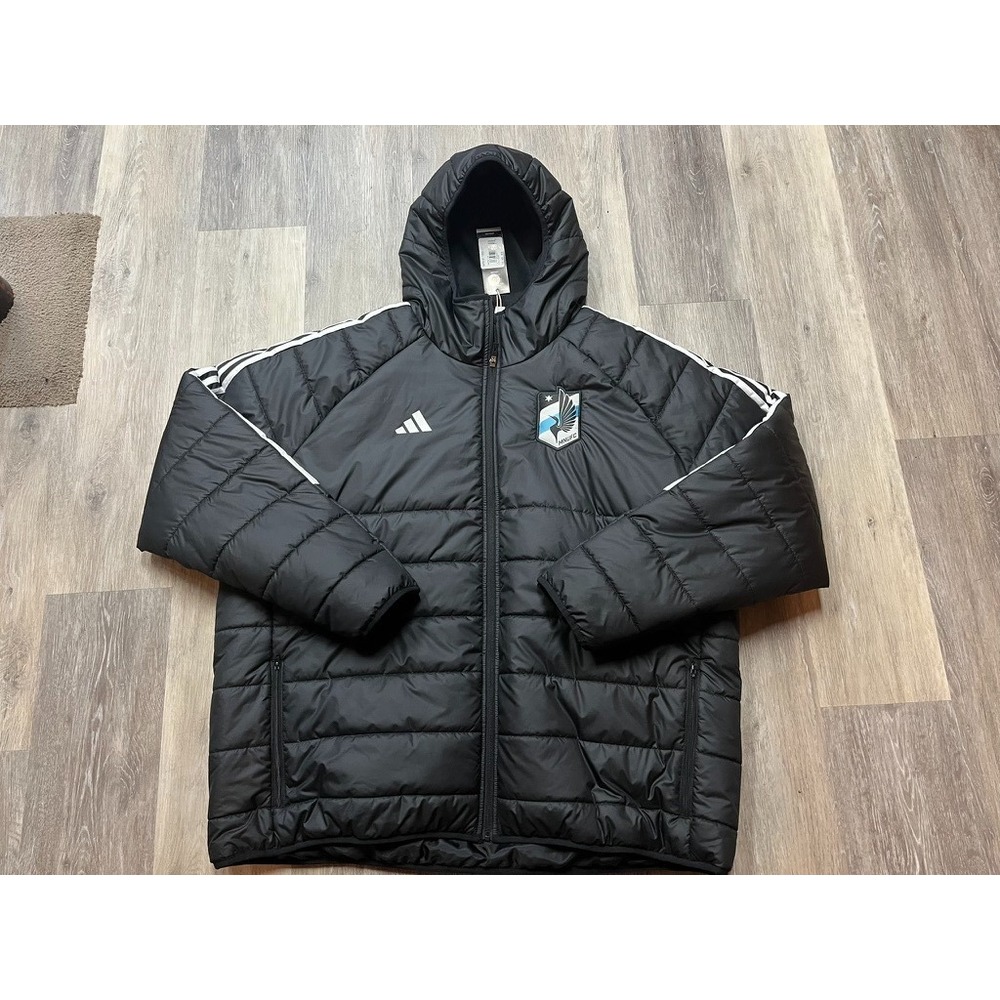 NWT Adidas Minnesota United FC MLS Down Puffer Winter Sideline Coat Loons 3XL